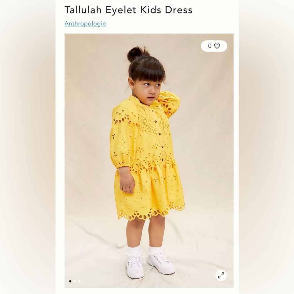 Anthropologie Kids 💛 Tallulah Eyelet Dress 💛 size 7/8